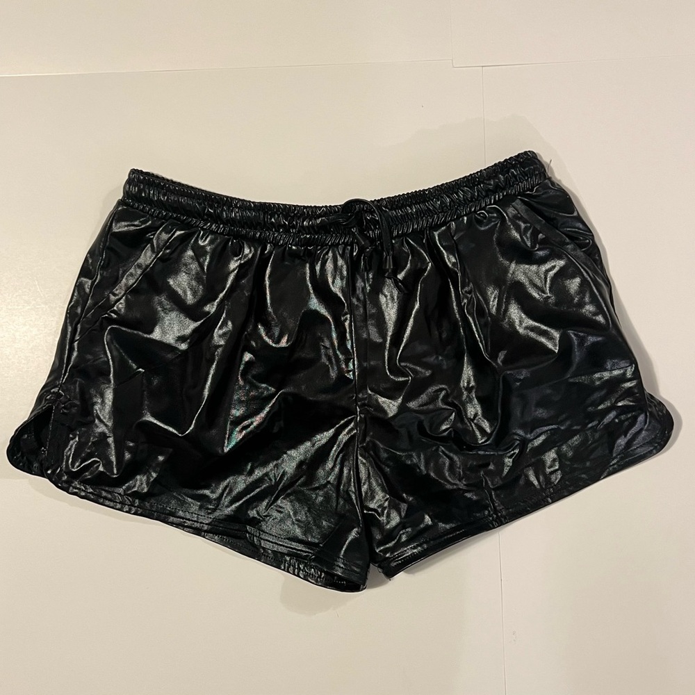 Metallic black shorts